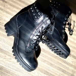 Studded Chunky Boots NWOT Never Worn Size 10 Moto Boots